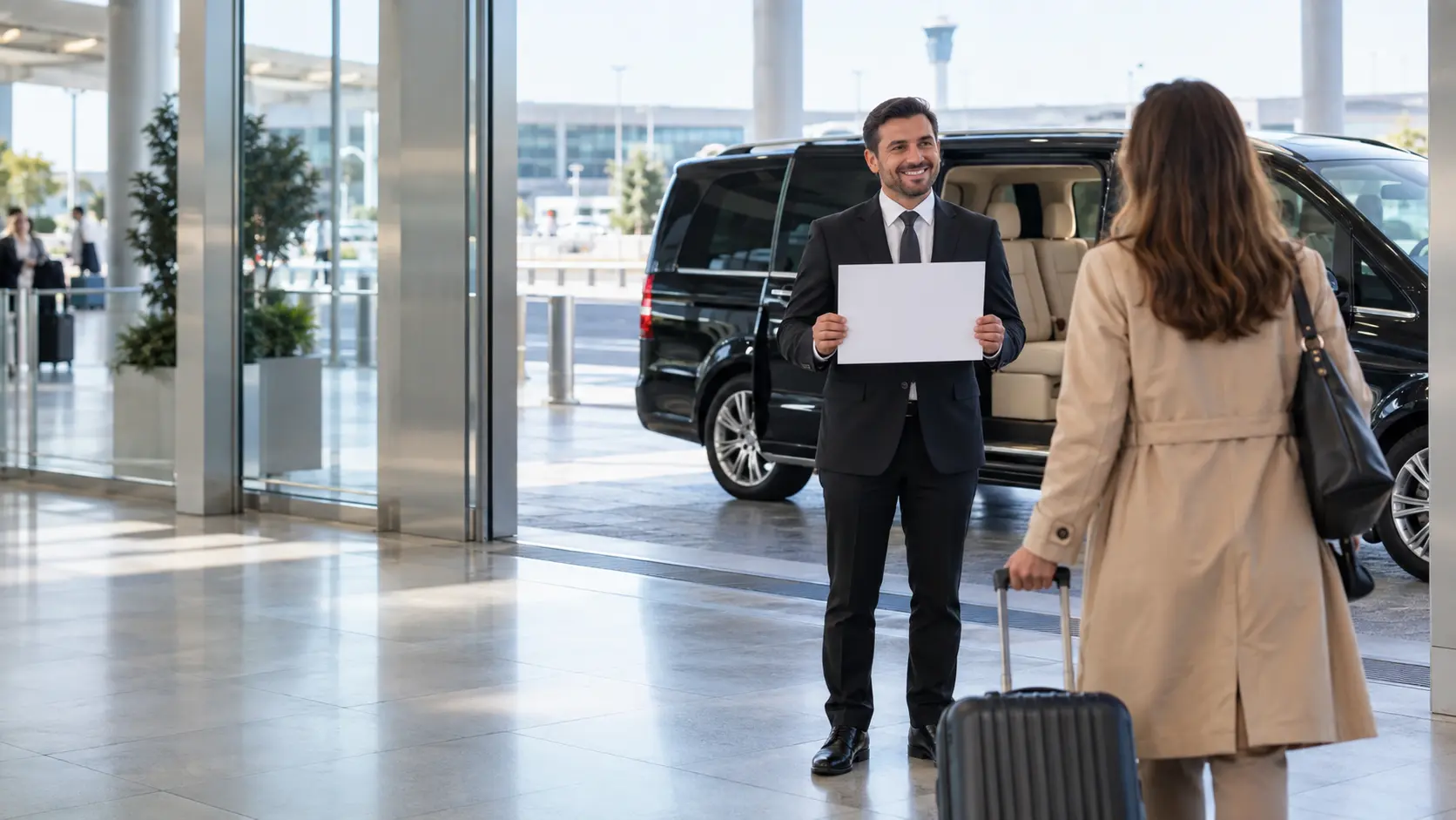 Driver meeting a traveler at Istanbul Airport arrivals for a private airport transfer